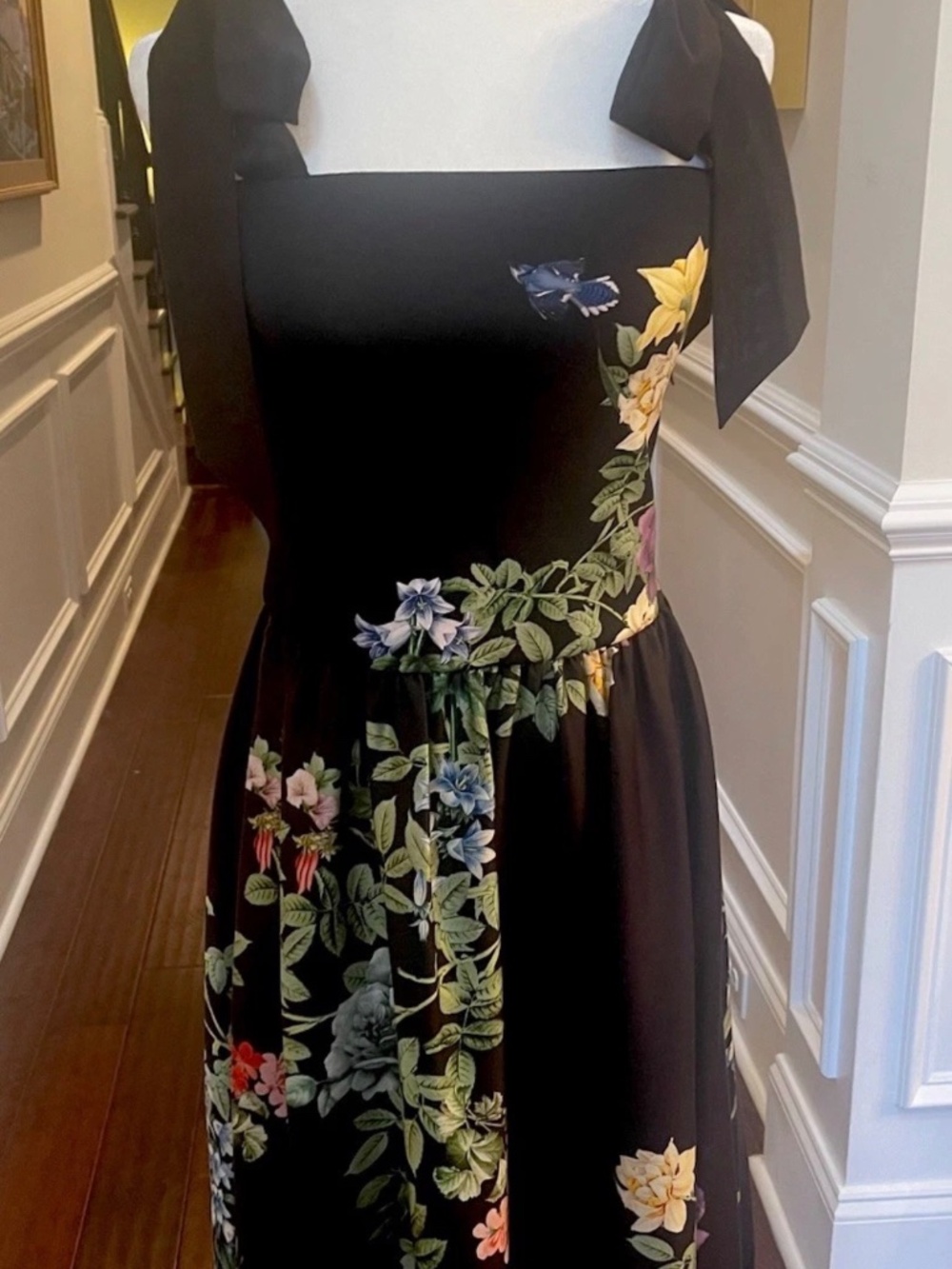 Alice + Olivia Oriana Tie Strap Drop Waist Midi Dress In Venus Floral Sz 6 NWT - Picture 12 of 16